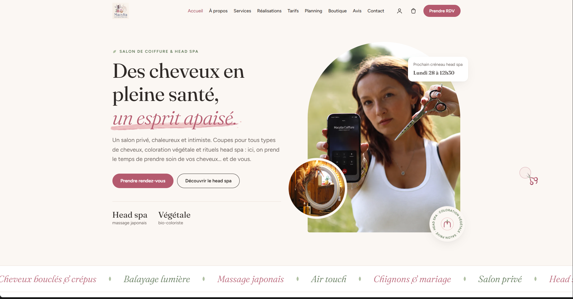 Aperçu — Macylia Coiffure & Head Spa
